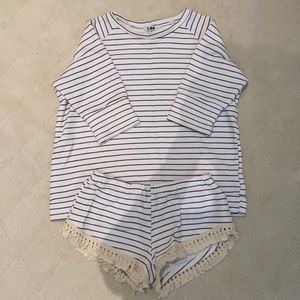 LNA black and white striped set
